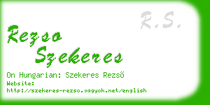 rezso szekeres business card